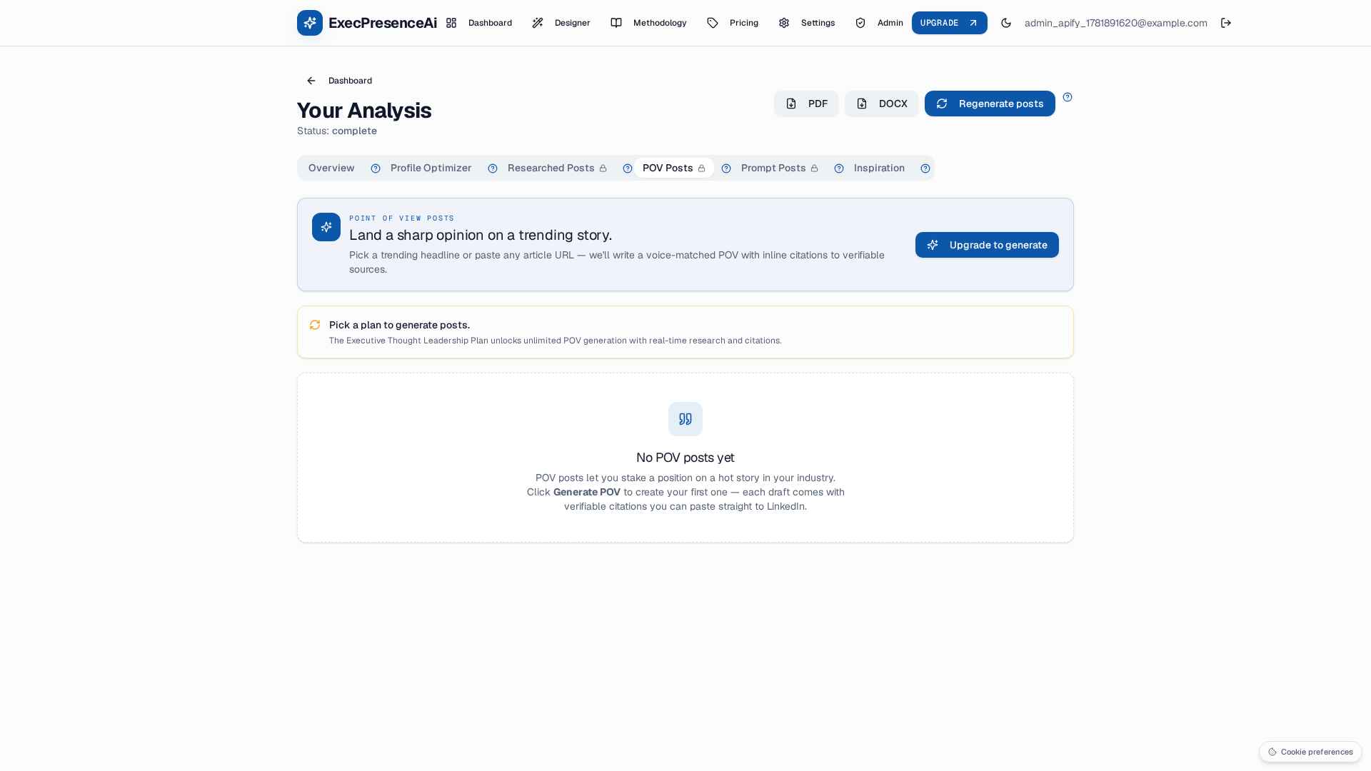 PoV Posts tab inside Blayzrr